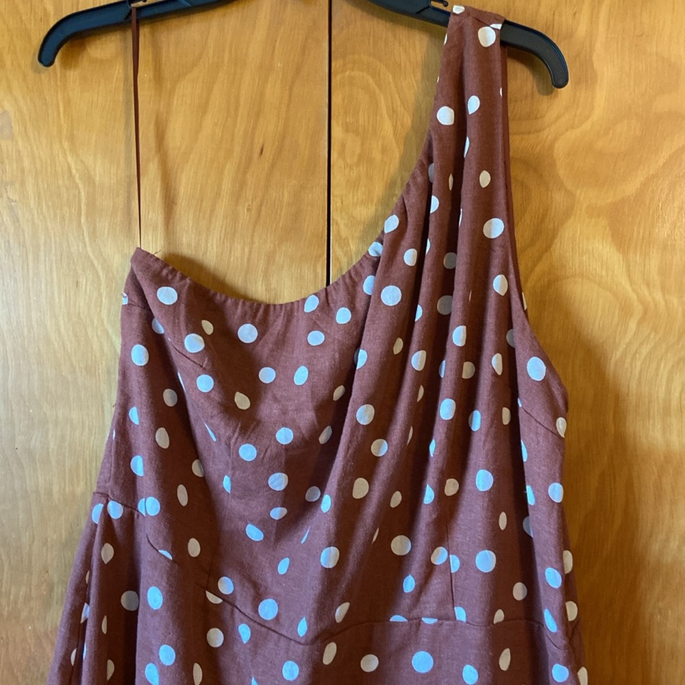 Abercrombie & Fitch Brown One Shoulder Dress NWOT - Picture 4 of 14